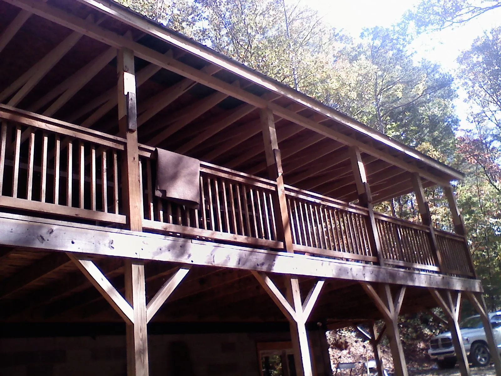 Timber framing under a new elevated porch and deck — Roof Leak Repair in Knotts Island by Roofing Brothers
